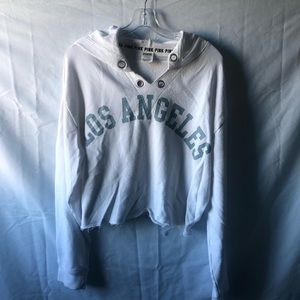 PINK white thin crop sweater